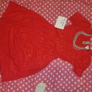 Cherry red embossed Amelia by LulaRoe, large